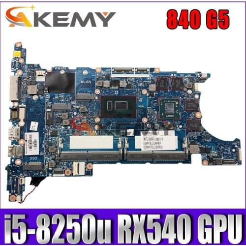 840 G5 For HP EliteBook 850 G5 840 G5 MOTHERBOARD i5-8250u cpu RX540 GPU 6050A2945601-MB L16119-601Test ORIGINAL 100% work