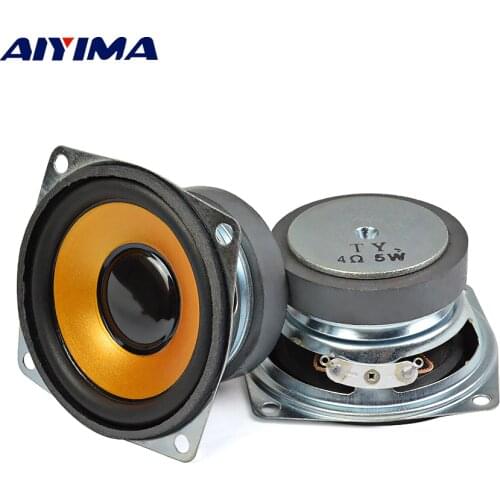 AIYIMA 2Pcs 2.5 Inch Audio Speaker 66MM 4 Ohm 5W Full Range Sound Speaker Rubber Cone Altavoz LoudSpeaker Home Theater
