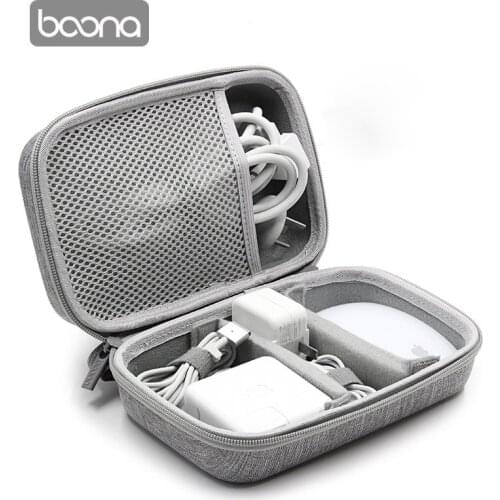 BOONA Laptop Accessories Power Supply Adaptor Case Travel Electronic Gadgets Bag for Macbook air Pro Apple