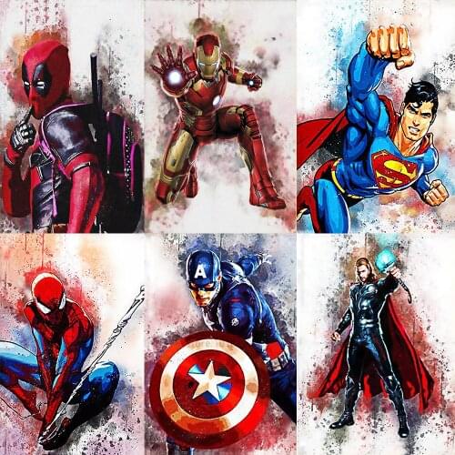 5D Diamond Painting Disney Spiderman Captain America Full Square Diamond Embroidery Mosaic Picture DIY Home Decoration Gift
