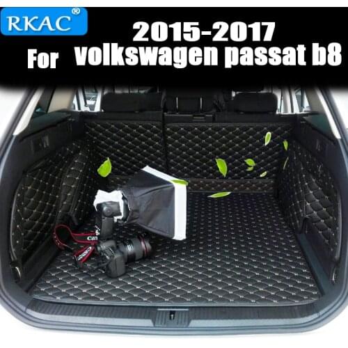 RKAC Car Custom Trunk Mats For wagon volkswagen passat b8 2015 2016 2017 Waterproof Carpets Cargo Liner Interior Accessories