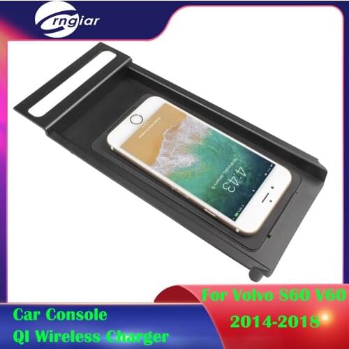 15W QI wireless charger fast charger console Retrofit for for volvo s60 V60 polestar 2014-2018