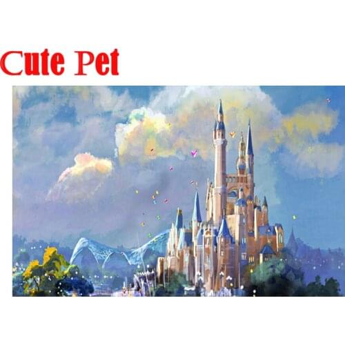 Large Oil Mosaic painting 5d diamond painting DIY castle building filled with diamonds home art deco set diamond art painting