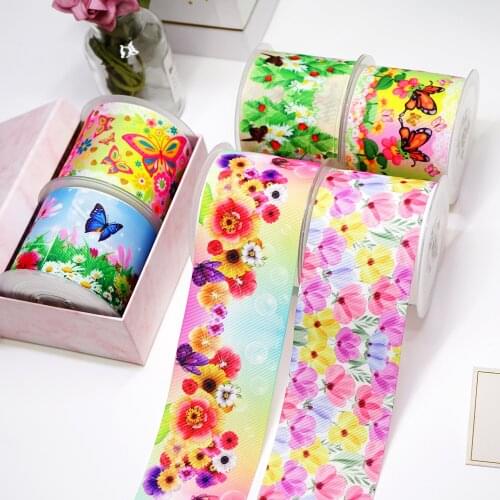 Flowers Butterfly Printed Grosgrain Ribbon For Craft Supplies Sewing Accessories 5 Yards, Planar Resins Mold 10 Pieces. 50308