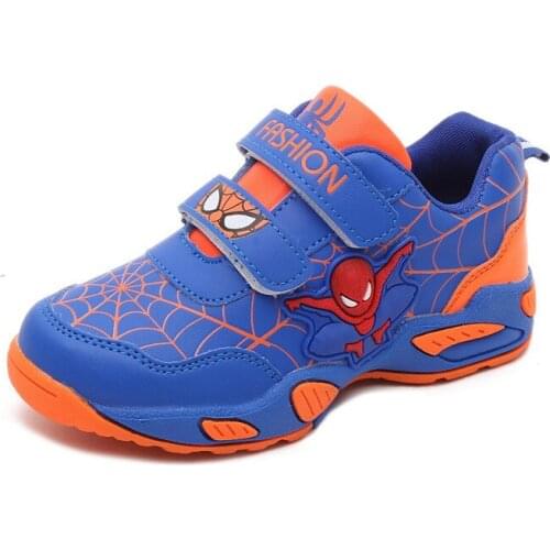 Disney Kids Leisure Sneakers Childrens Casual Shoes Boys and Girls hook loop Sports Shoes Spiderman Tennis Toddler Running