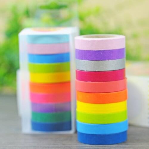 DIY 10x Rainbow Roll DIY Washi Sticky Paper Tape Masking Tape Self Adhesive Tape Scrapbooking for Decor Scrapbook Photo Album