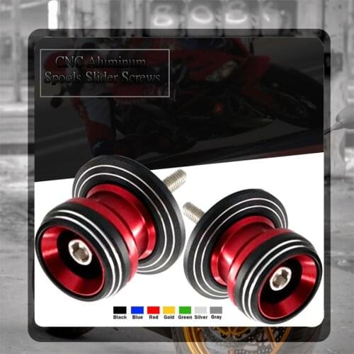 For SUZUKI GSX-S750 GSXS750 GSX-S1000 GSX-S1000F GSXS1000 SV400 AN400 Motorcycle CNC Swingarm Spools Slider M8 Stand Screws