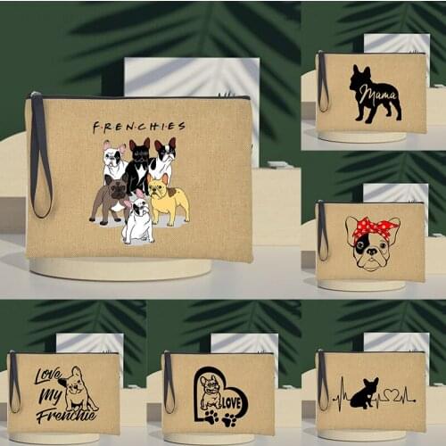 French Bulldog Travel Makeup Bags Portable Toiletries Bag Women Cosmetic Case Organizer Wash Beauty Hanging Pouch Shopping Totes