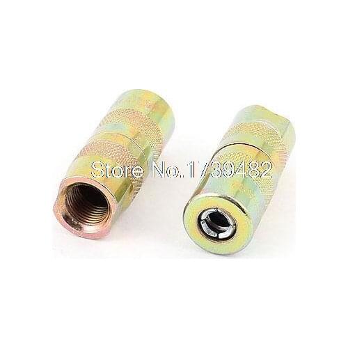 Excavator 4 Jaws Type Pressure Grease Gun Nipple Connector Coupler 2pcs