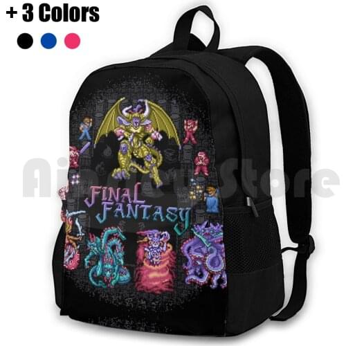 Fantasy Final Outdoor Hiking Backpack Riding Climbing Sports Bag Final Fantasy Gaming Retrogaming 8Bit 8 Bit Pixels Pixel Art