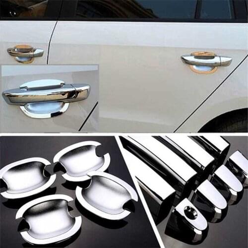 Non-Rusty Chrome Door Handle Bowl Cover Cup Overlay Trim For VolksWagen Polo