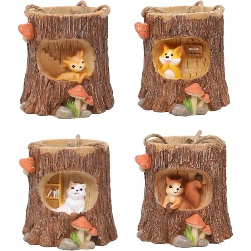 Fake Swing Stump Resin Succulent Flower Pot Cacti Plant Container