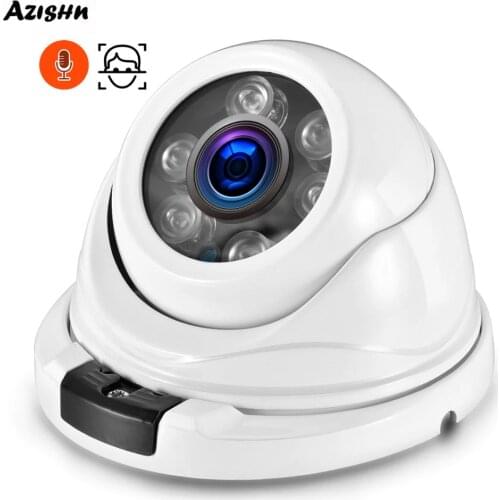 AZISHN AZ-IP335-02A 5MP SONY IMX335 2.8mm Lens Security Audio Dome IP Camera Face Detection Outdoor Metal Surveillance 48V POE