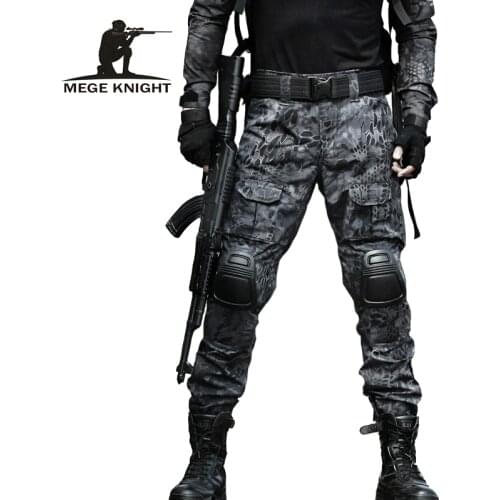 MEGE 12 Camouflage Color Tactical Clothing Army of Combat Uniform, Military Pants With Knee Pads, Airsoft Paintball Clothing