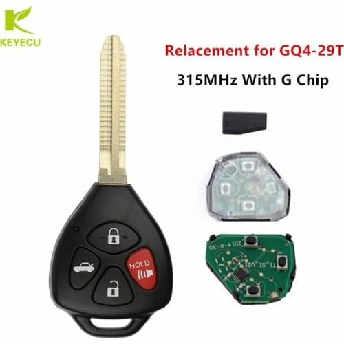 KEYECU New Replacement Remote Key Fob 4Button 315MHz G Chip for Toyota Corolla 2010 2011 2012 2013 FCC ID: GQ4-29T