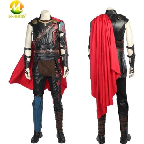 Superhero Chris Hemsworth Thor Cosplay Costume Men Armor Suit with Cape For Halloween Carnival Party Free Custom Made