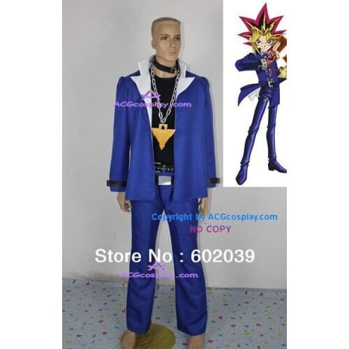 Yu-Gi-Oh Yugi Mutou Cosplay Costume include belts and necklace props