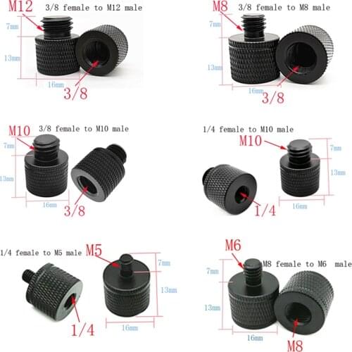M6 M8 M10 M12 to 1/4 or 3/8 Male to Female Conversion screw camera photography accessories tripod quick release plate screw