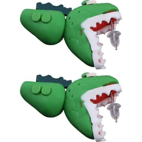 667E Cute Animal Earrings For Women Hanging 3D Cartoon Lovely Piranha Stud Earrings Polymer Clay Girls Earrings Jewelry