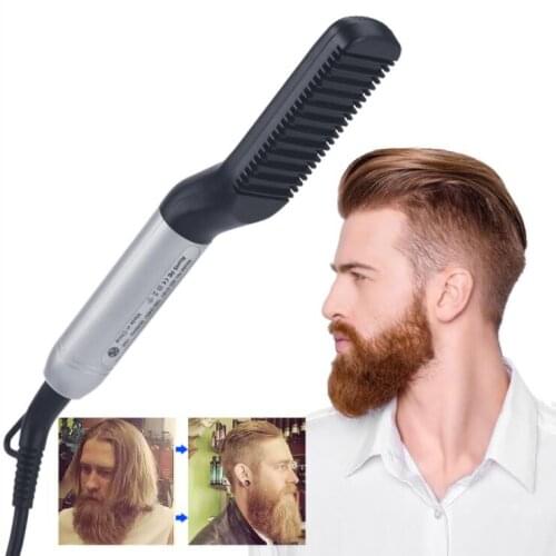 Multifunctional Hair Comb Brush Beard Straightener Hair Straighten Straightening Comb Hair Curler Quick Hair Styler For Men