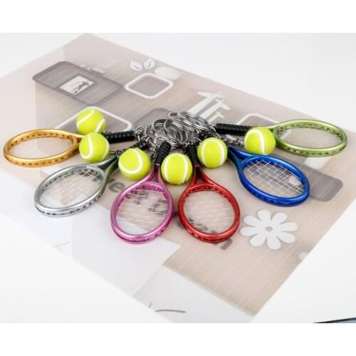 MQCHUN Fashion Tennis Keychain Key Ring Tennis Racket Model Key Chain For Best Friendship Souvenir Gift -50