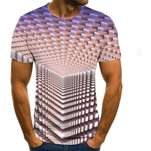 2021new Mens Vortex Three-dimensional T-shirt Summer 3d Print Crew Neck Funny Daily Casual T-shirt Clothing T-shirts for Men