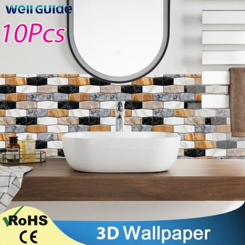 New 3D Wallpaper 30cm*30cm DIY 3D Brick stone pattern wall paper Self-Adhesive Waterproof Wall Stickers for living room Kitchen
