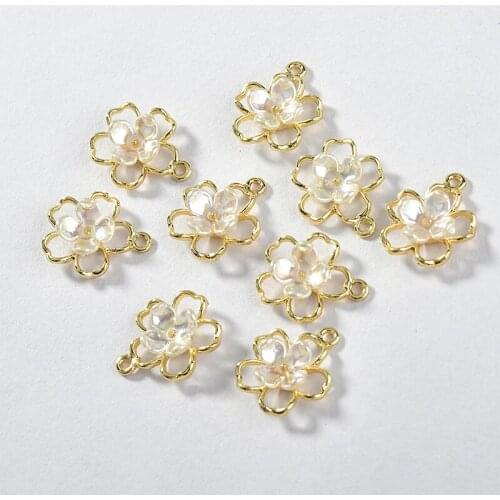 New style 40pcs/lot 18mm abs flowers core cartoon florals alloy floating locket charms diy jewelry earring pendants accessory