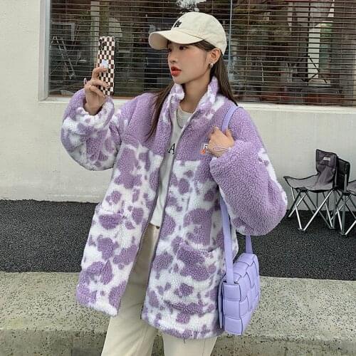 New winter coat ladies thick warm down cotton mid-length coat parka coat women casual loose Korean winter lamb wool coat women