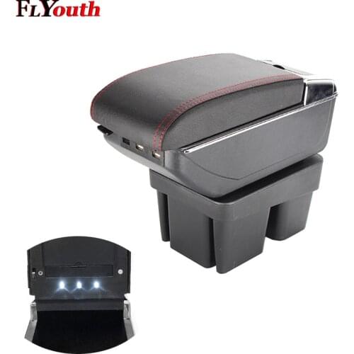 Armrest Box For Volkswagen Golf 7 2015 2016 2017 USB Charging LED Light Arm Rest Rotatable Centre Console Storage Box Styling