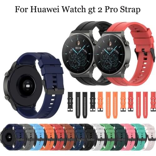 22mm Silicone Band for Huawei Watch GT/GT2 46mm/GT2 pro/Honor Magic Sports Strap For Samsung Galaxy Watch 3 45mm Bracelet straps