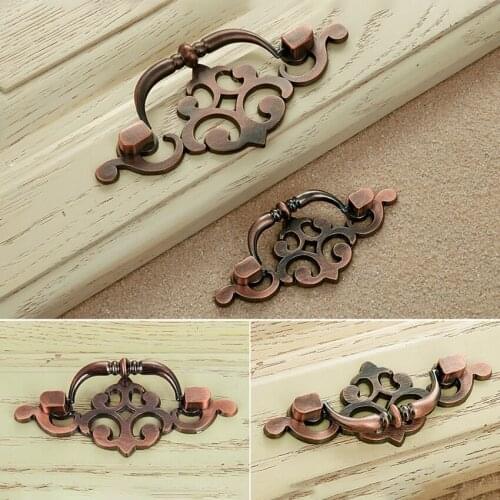 64mm/96mm Handle Pulls Vintage Antique Bronze Cabinet Furniture Handles and Knobs Pull for Wood Case Box Wardrobe Dresser Drawer