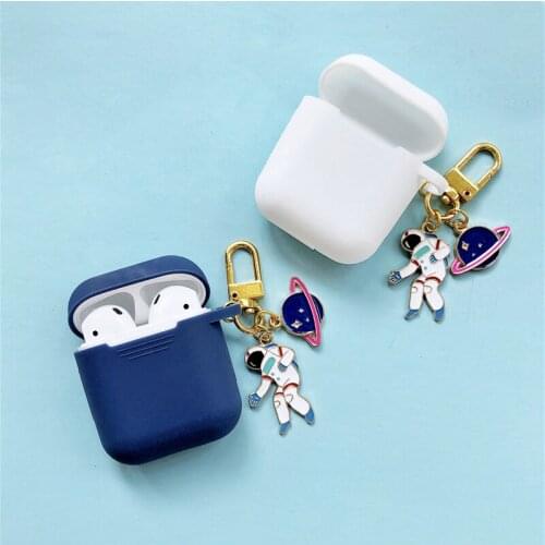 Cute Astronaut Bluetooth Wireless Earphone Case For Apple AirPods Silicone Charging Headphones Cases for Airpods Protective Case
