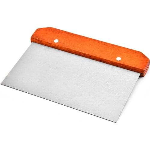 Stainless Steel Scraper Wood Handle Pastry Chopper Baking Pasta Spatula Pastry Dough Scraper noodle cutter bakery tools