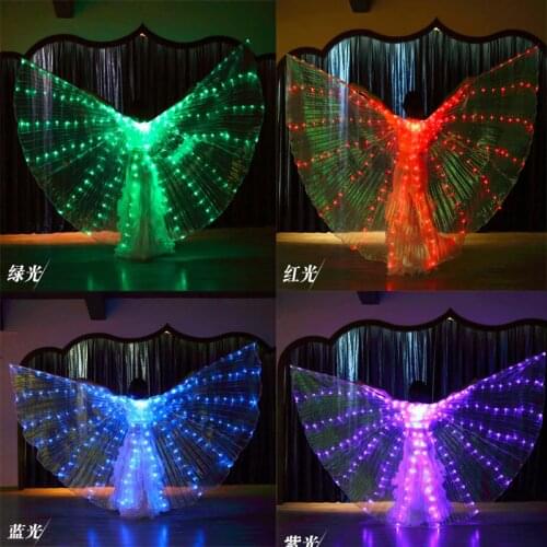Belly Dance LED Isis Wings for Women Popular Stage Performance Props IsisWings nice Shining LED Wings with 2pcs Sticks