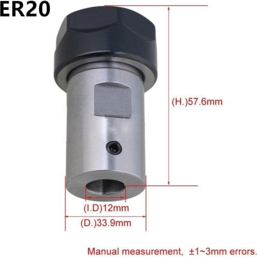 Type A ER20 12mm Extension Rod Motor Shaft Chuck Tool Holder For CNC Milling Drill Clip Replacement For Any Straight Shank Tools