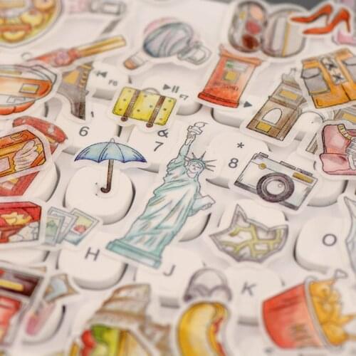 Korean Import Brand Nekoni Snacks Historic Sites Washi Paper Stickers Scrapbooking DIY Diary Kawaii Stationery Sticker Sheet