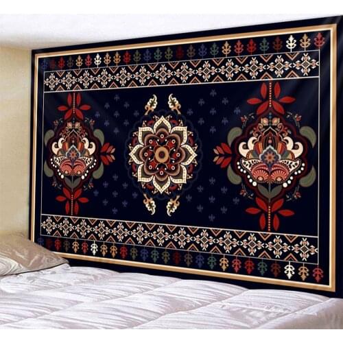 Retro geometric large size tapestry home decoration psychedelic scene tapestry Hippie Bohemian decorative Yoga mattress sheet