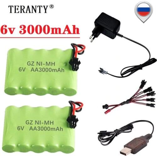 Upgrade 6v 3000mah NiMH Battery Charger sets For Rc Toys Cars Tank Truck Robots Guns Boats AA Ni-MH 6v Rechargeable Battery Pack