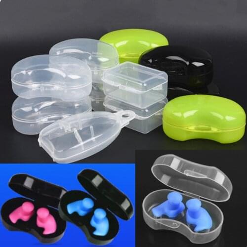 Ear Plugs Swim Accessoires Silicone Earplug Box Medicine Box Sundries Box Plastic Small Box Transparent Square Box Storage Box