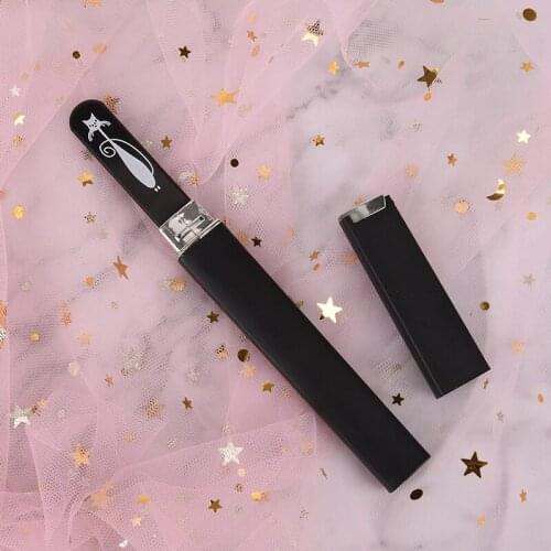 1set Print Black & White cat pattern Crystal Glass Nail File with Faux Black & White plated plastic Hard Case Nail tools