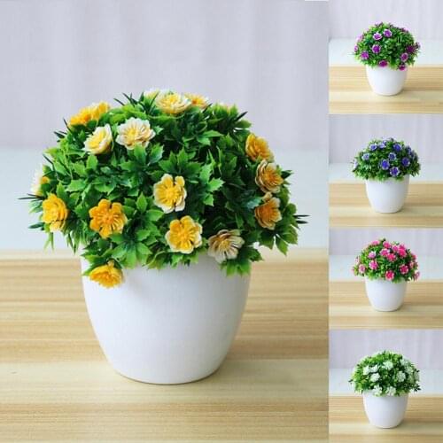 1Pc Potted Artificial Flower Bonsai Stage Garden Wedding Home Party Decor Props Artificial Flower Hot