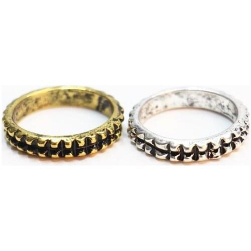 10PCS/lot Fashion Restoring ancient ways Ancient gold ring Abdominal black Gear Ring for women