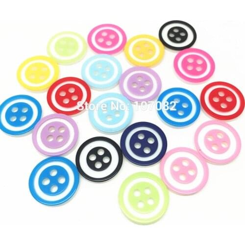 100pcs 13mm Multi Resin Round 4-hole Sewing Buttons Baby Button for Scrapbooking