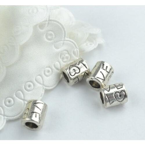 15 pcs alloy beads Round Shape LOVE charm tibetan silver diy beads for European bracelet jewelry making 1871