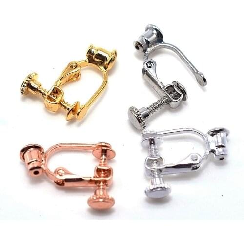2Pcs Screw Ear Clips Non-Pierced Earring Brass Clip-on Earring Components For Women DIY Jewelry Marking Accessories Findings