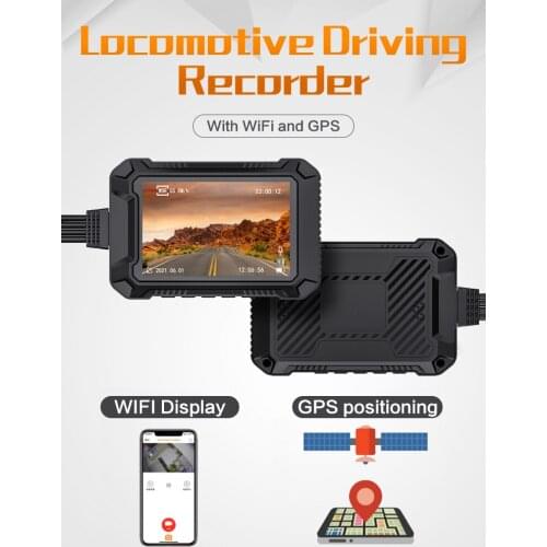 2MP 1080P WIFI Locomotive Driving Recorder With GPS Dual Camera Motorcycle DVR Water-Proof CCTV Monitor
