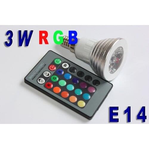 3W E14 RGB LED Bulb spot 16 Color Change Lamp spotlight bulbs 110v-240v for Home Party decoration with IR Remote