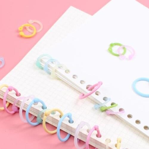 30Pcs/box Colorful Loose Leaf Binder Rings 15mm Multifunction Circle Ring Keychain Scrapbook Binding Buckle Hoop Calendar Circle