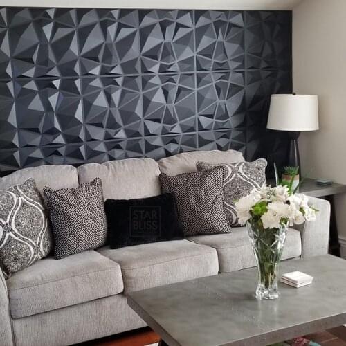 30x30cm 3d Art Plaster Cutting Geometric Diamond Carved Wood Adhesives Bottom Wall 3d Wall Sticker Home Decor Decorative Panel
